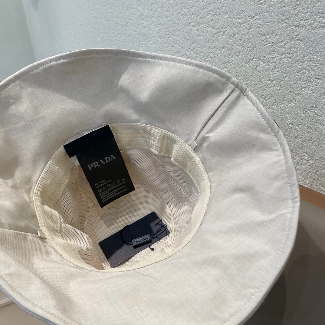 普拉达Prada韩版波点蝴蝶结渔夫帽女款春夏出游优雅百搭可折叠防晒遮阳帽盆帽