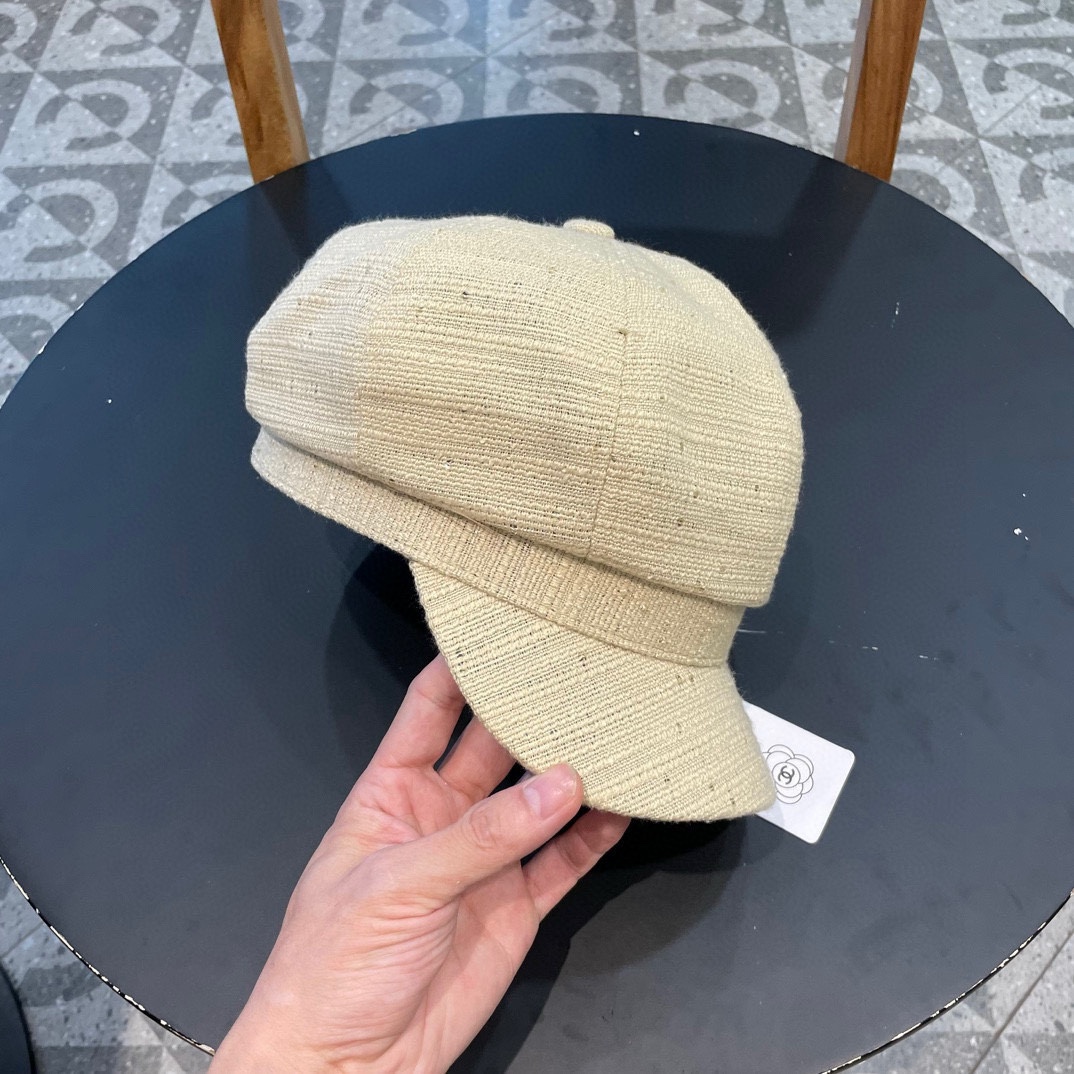 Chanel韩版八角贝雷帽子女款2024新款夏季大头围时尚百搭显脸小画家帽潮