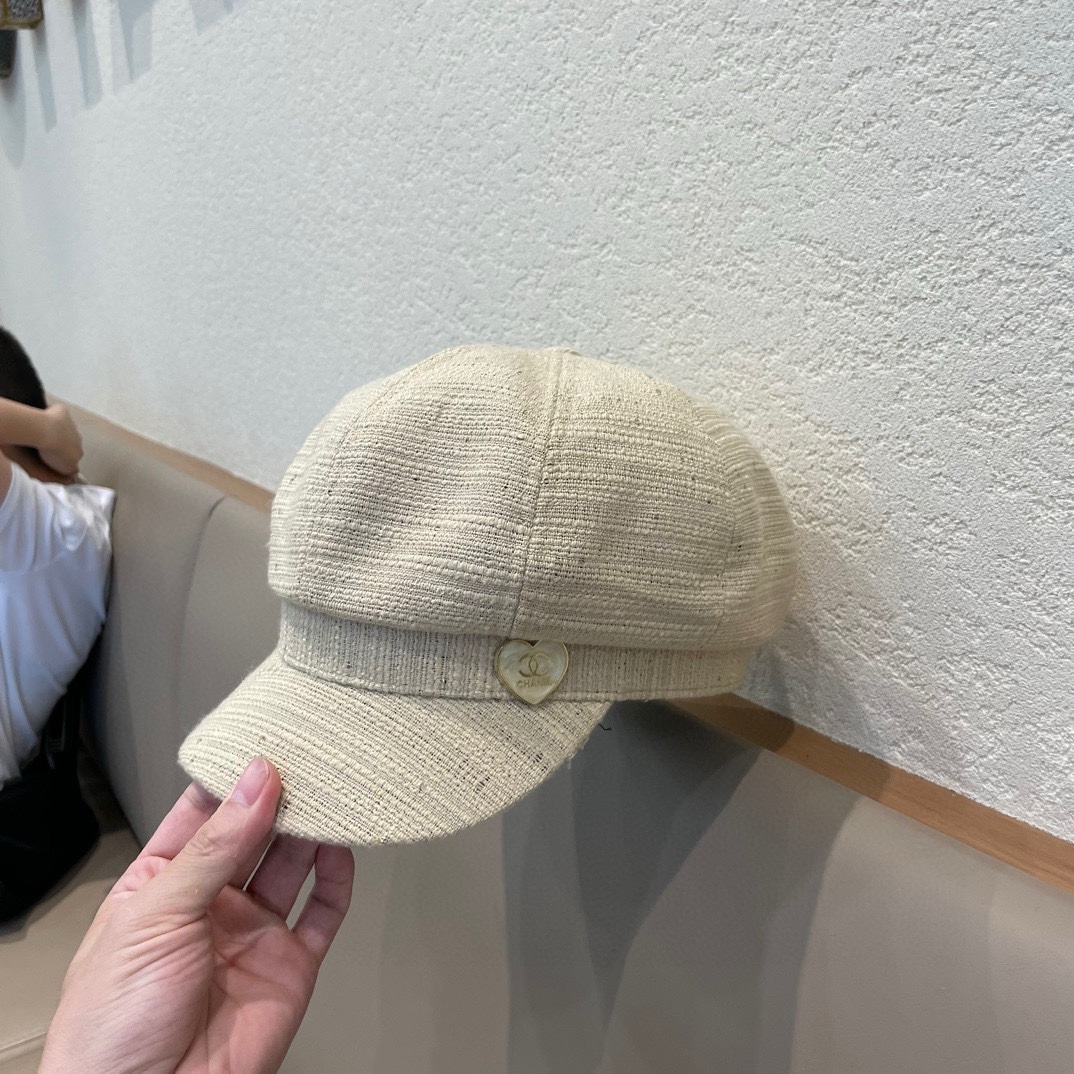 Chanel韩版八角贝雷帽子女款2024新款夏季大头围时尚百搭显脸小画家帽潮