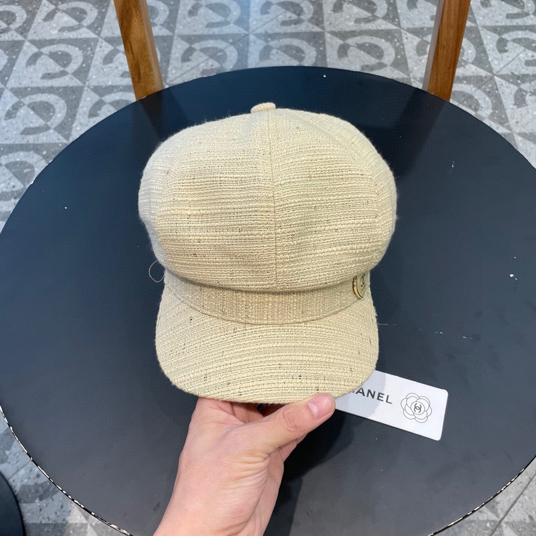 Chanel韩版八角贝雷帽子女款2024新款夏季大头围时尚百搭显脸小画家帽潮