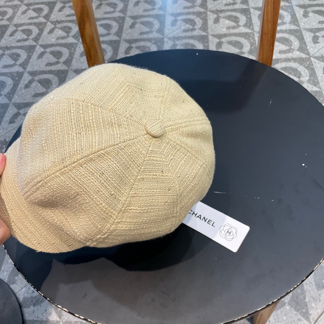 Chanel韩版八角贝雷帽子女款2024新款夏季大头围时尚百搭显脸小画家帽潮