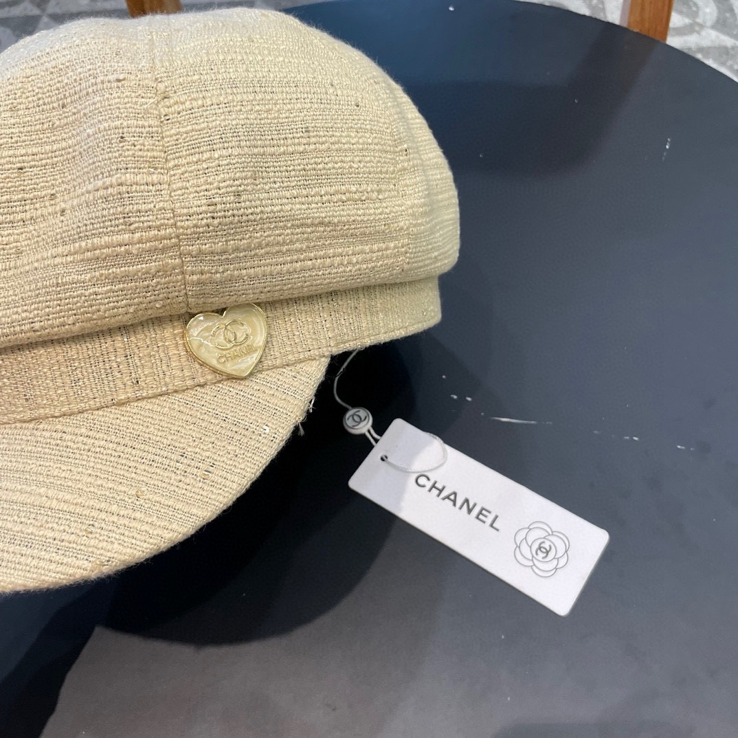 Chanel韩版八角贝雷帽子女款2024新款夏季大头围时尚百搭显脸小画家帽潮