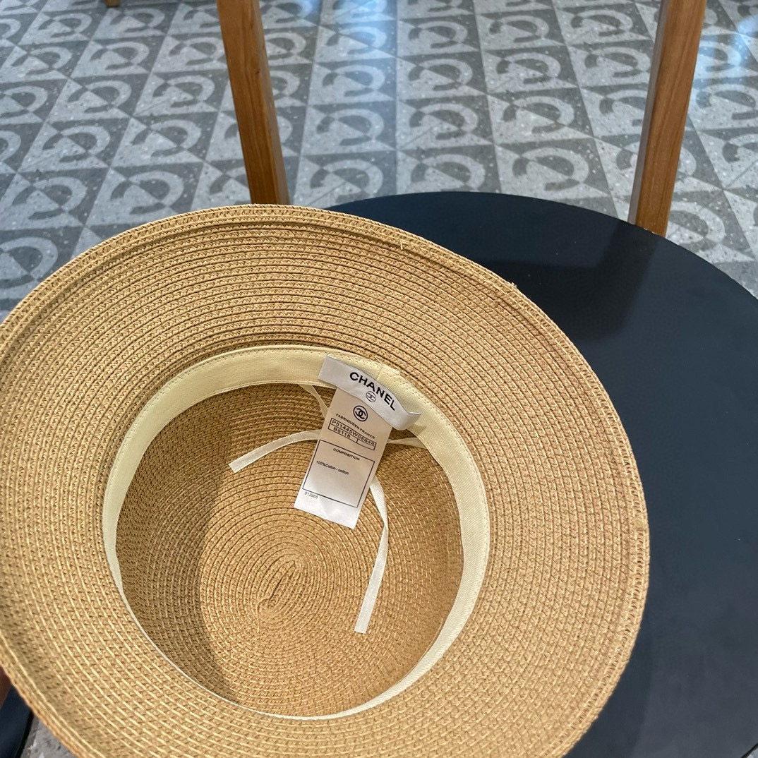    Chanel2024新款香奈儿名媛风草帽，沙滩🏖️帽，头围57cm