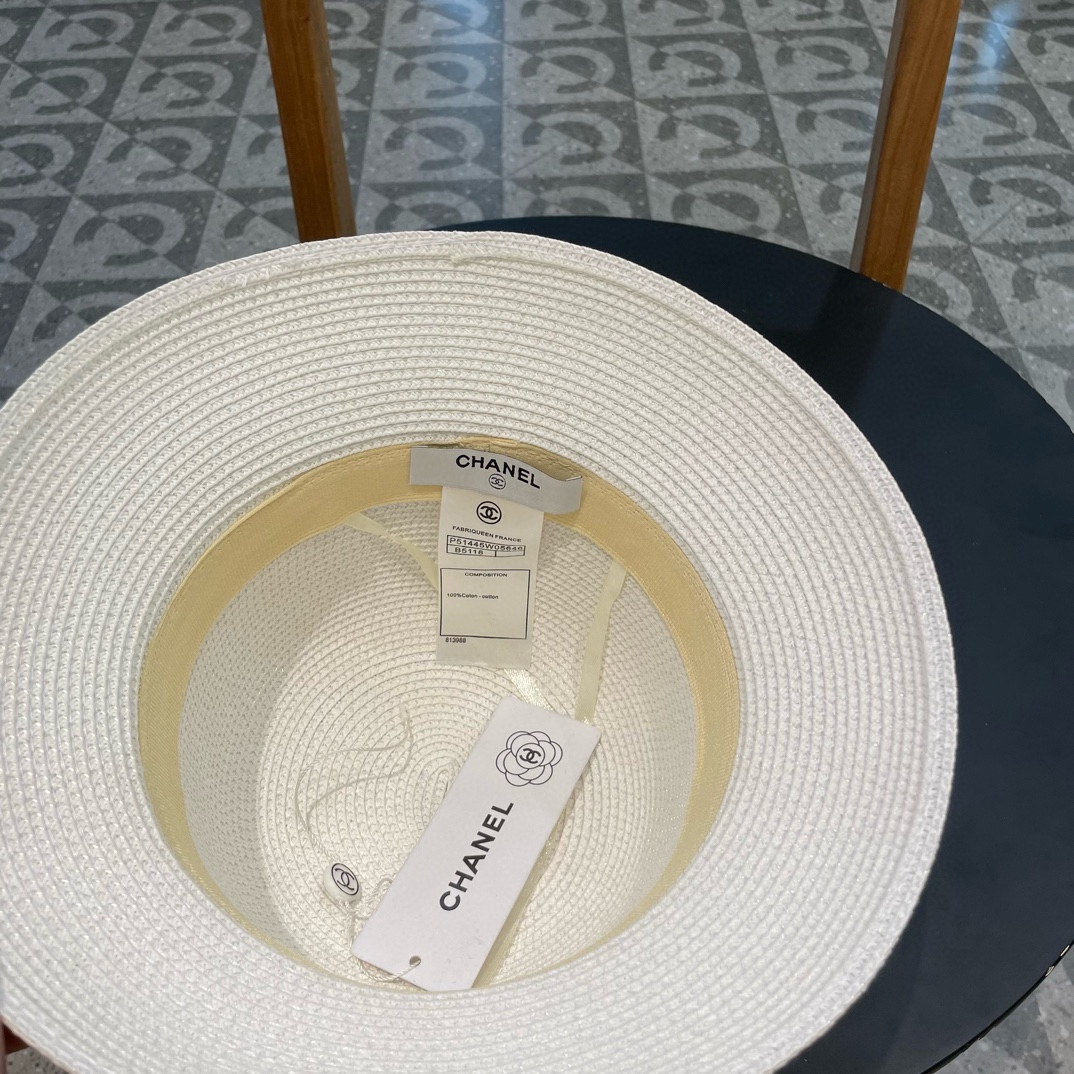    Chanel2024新款香奈儿名媛风草帽，沙滩🏖️帽，头围57cm