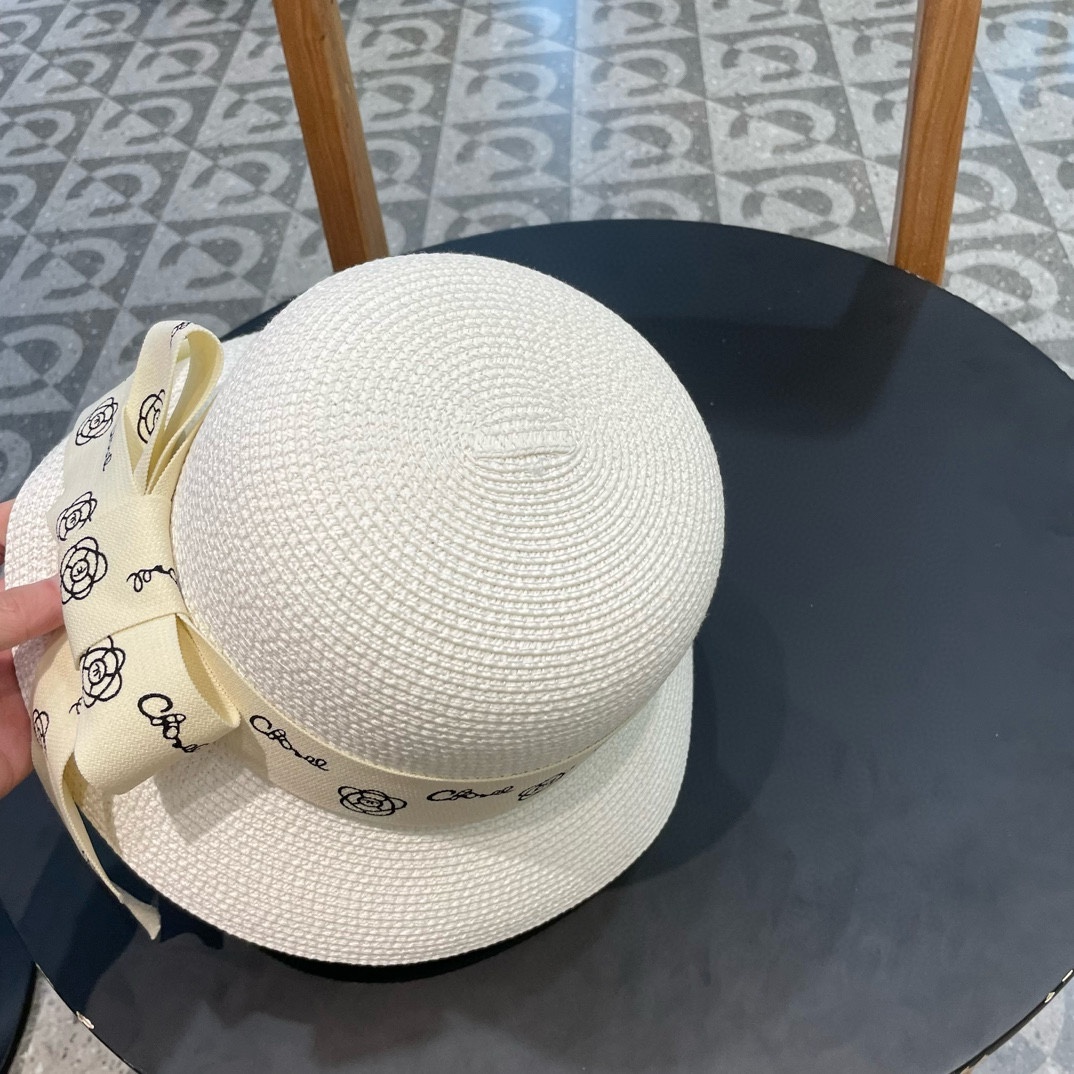    Chanel2024新款香奈儿名媛风草帽，沙滩🏖️帽，头围57cm
