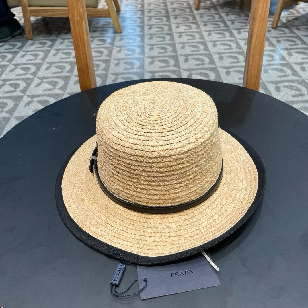 NO:223135,[PRADA] New big-name webbing Lafite straw hat, a must-have matching when going out, buy it now!  Hat Straw Hat Fisherman Hat Baseball Hat Knitted Hats, Hats, Prada, Prada, espadrilles, hats19860909【PRADA普拉达】新款大牌织带拉菲草平顶草帽,出街必备超好搭配,赶紧入手！帽子草帽渔夫帽棒球帽针织帽,帽子,prada,prada,espadrilles,hats,hat