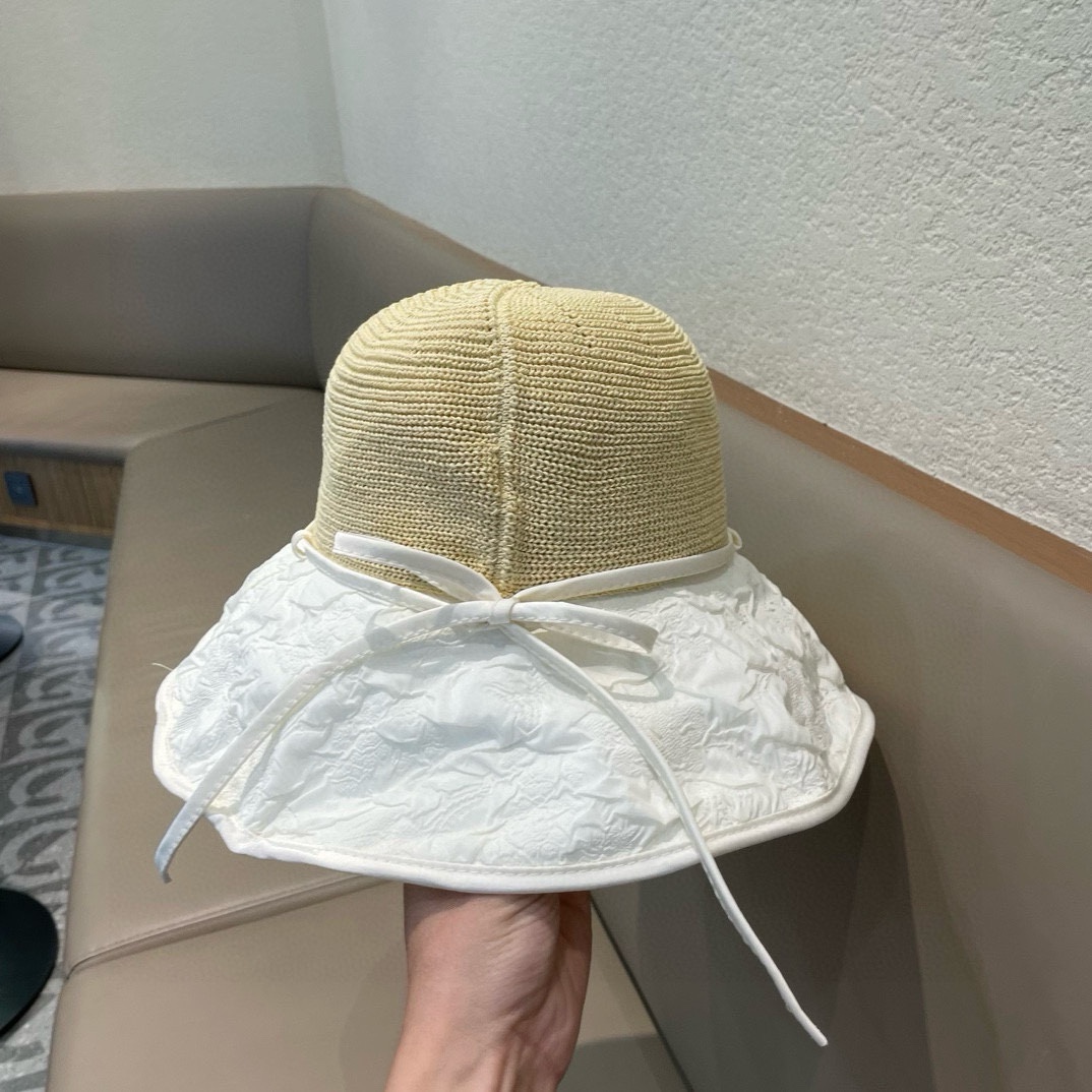  Chanel夏季新款渔夫帽女大檐黑胶防紫外线遮阳帽海边出游防风太阳帽