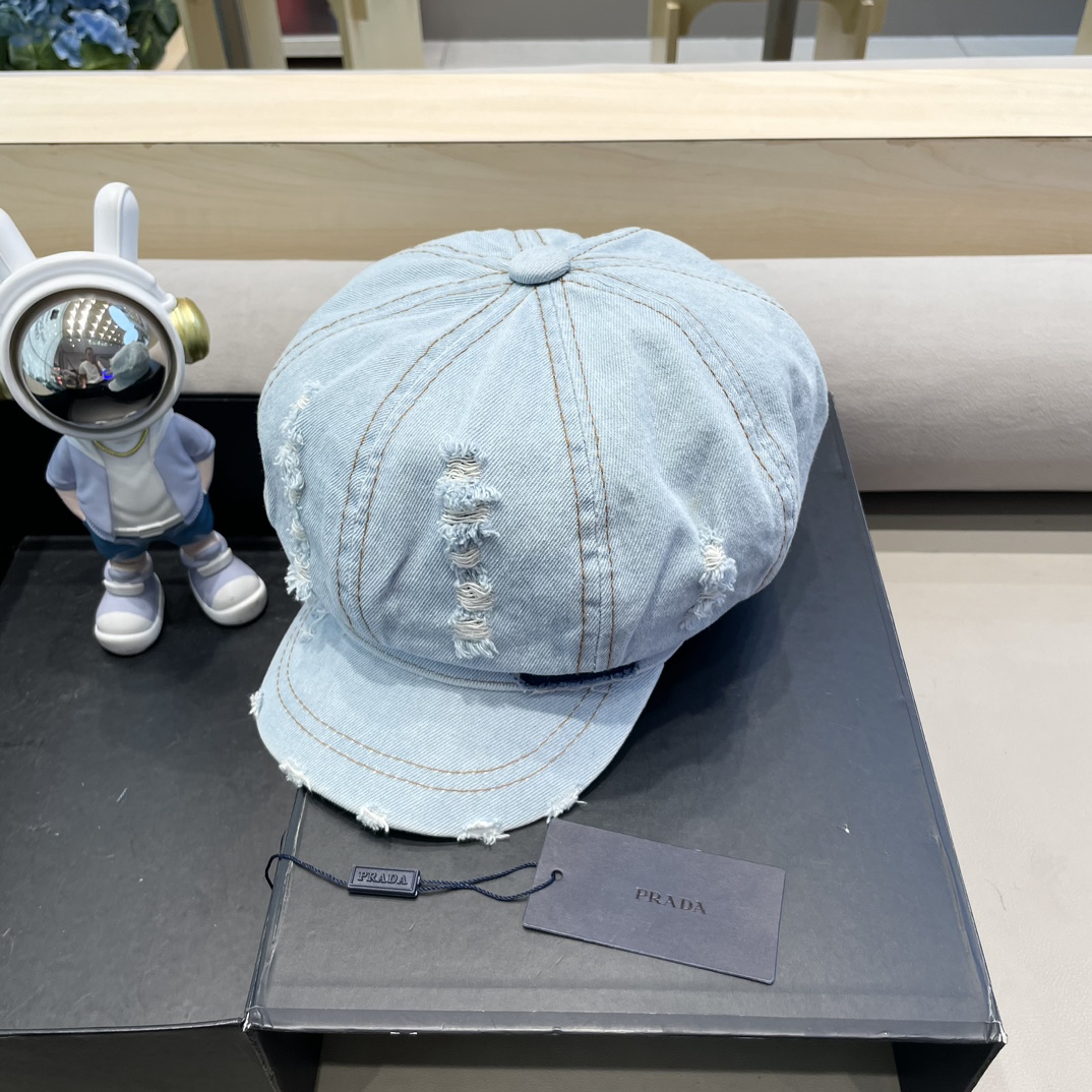 NO:580586,Prada Prada Korean new Korean style washed cut denim octagonal hat personalized design niche beret women's hat fisherman hat baseball cap knitted hat, hat, prada, prada, espadrilles, hats19860909普拉达Prada韩国新款韩版水洗割破牛仔八角帽个性设计小众贝雷帽女帽子渔夫帽棒球帽针织帽,帽子,prada,prada,espadrilles,hats,hat