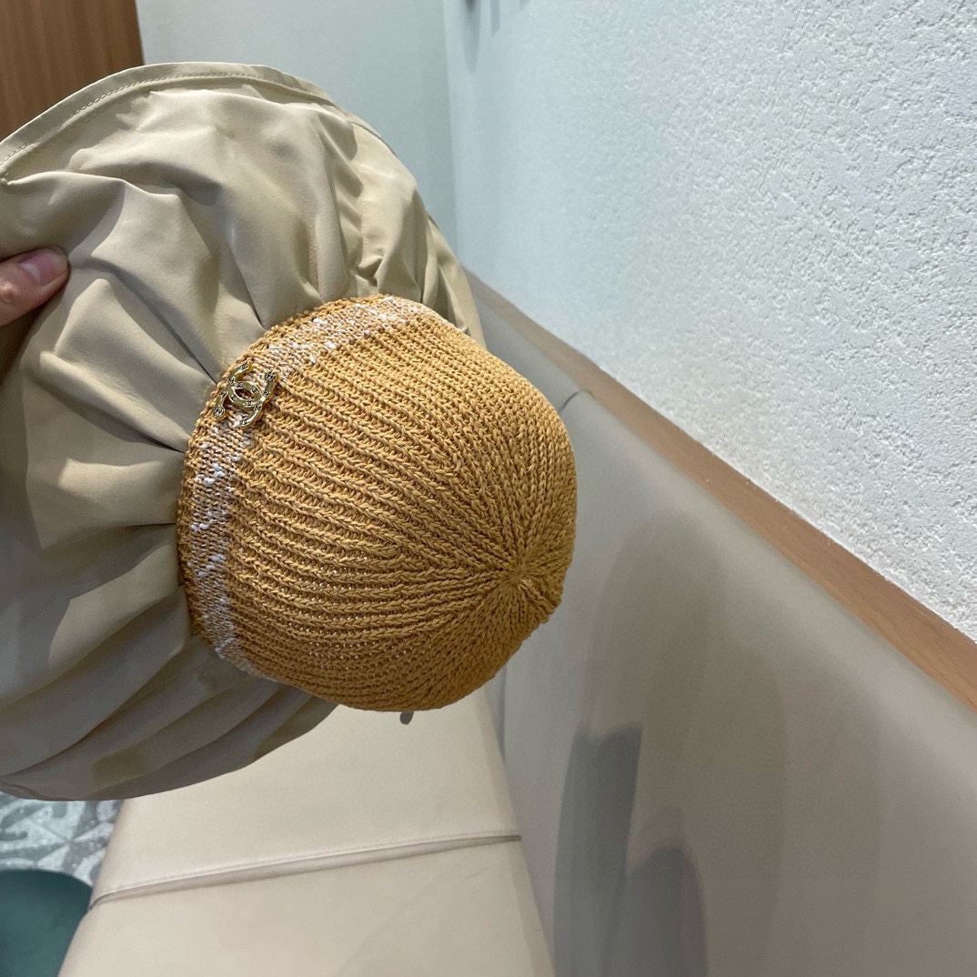  Chanel香奈儿新款 大檐防晒帽子女春夏防紫外线拼接时尚简约蝴蝶结太阳帽