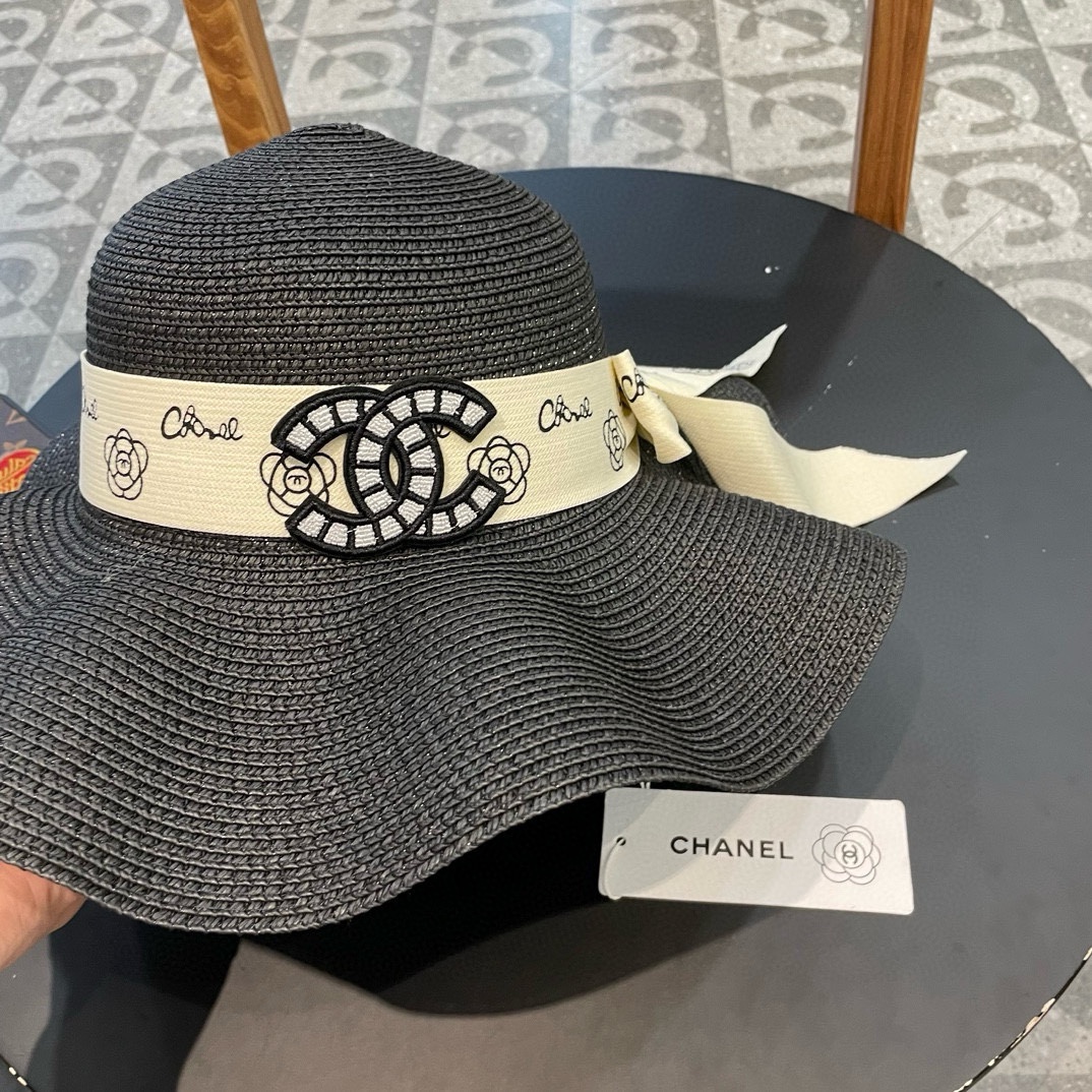 【CHANEL香奈儿】2026新款大牌棉纱草帽 夏天海边首选～新款材质编织而成～质感满分💯