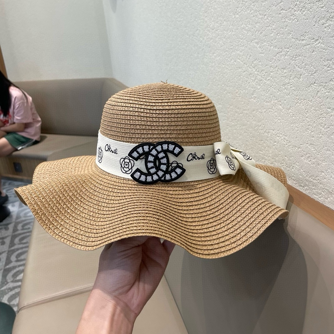【CHANEL香奈儿】2026新款大牌棉纱草帽 夏天海边首选～新款材质编织而成～质感满分💯