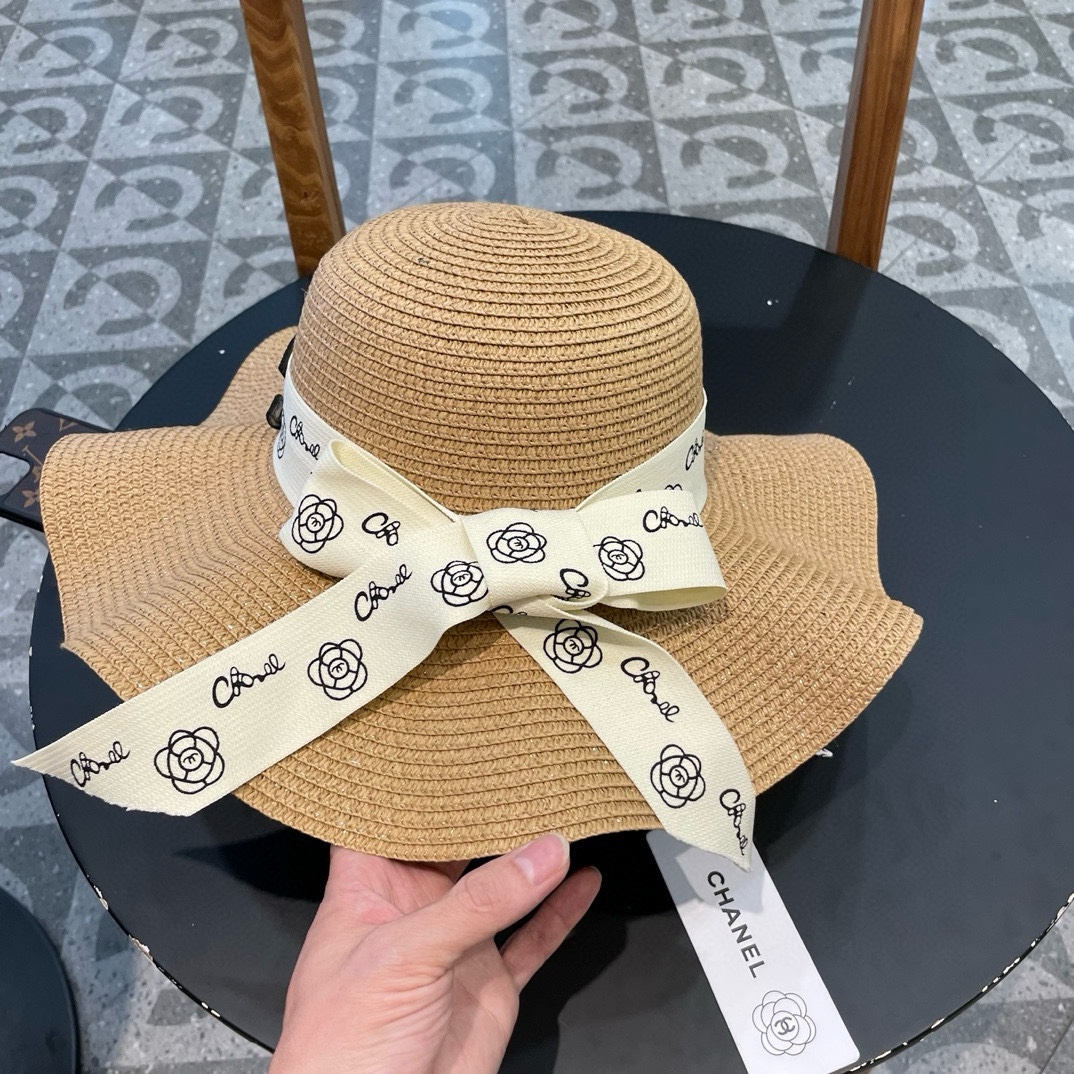 【CHANEL香奈儿】2026新款大牌棉纱草帽 夏天海边首选～新款材质编织而成～质感满分💯