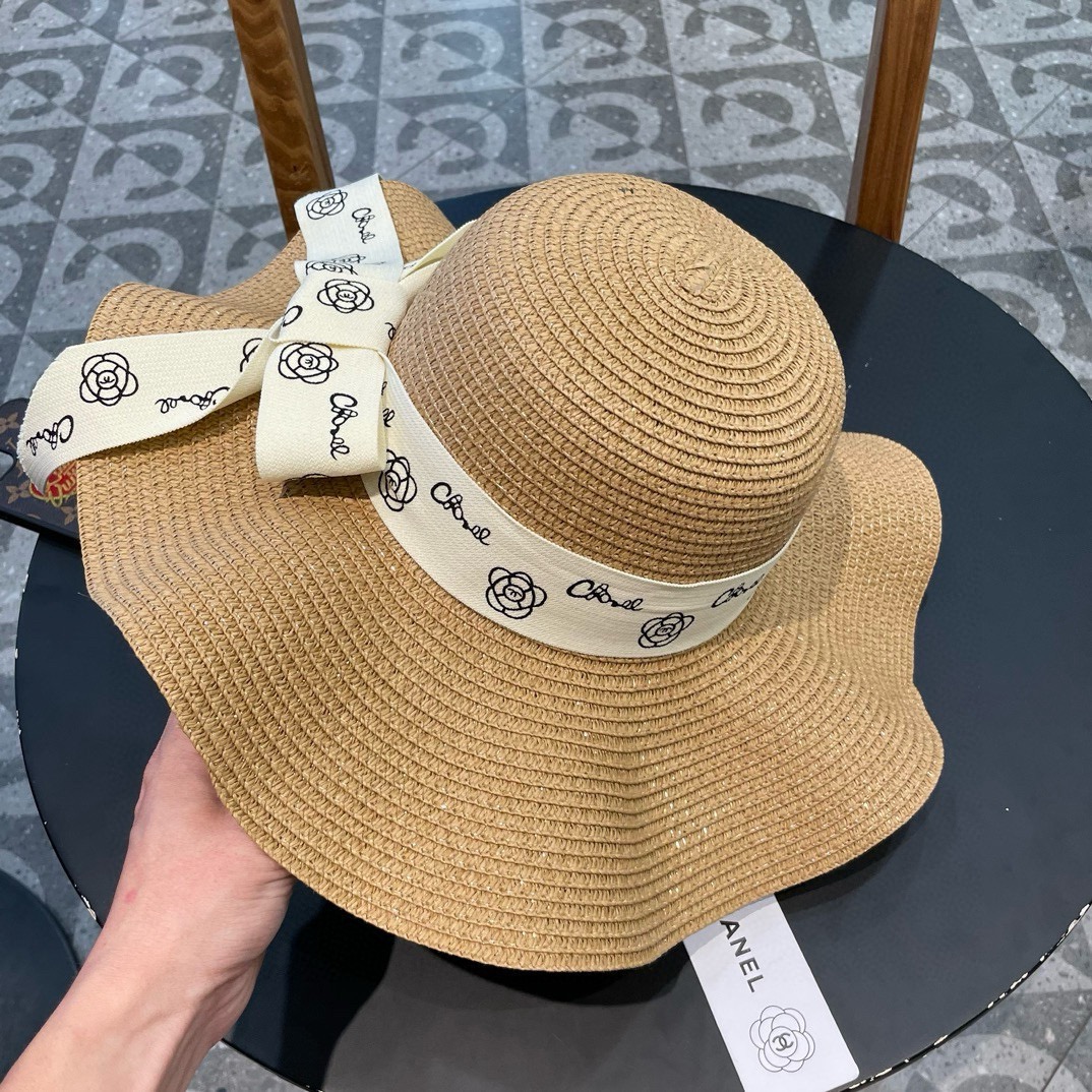 【CHANEL香奈儿】2026新款大牌棉纱草帽 夏天海边首选～新款材质编织而成～质感满分💯