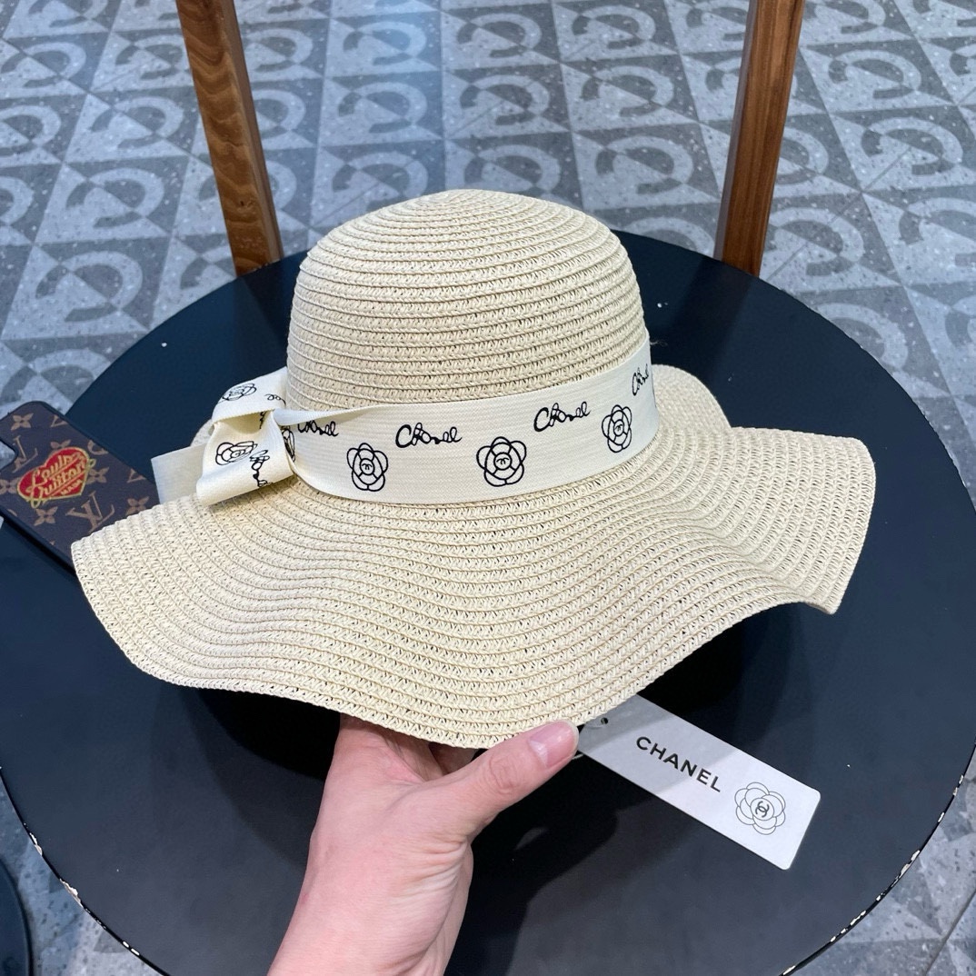【CHANEL香奈儿】2026新款大牌棉纱草帽 夏天海边首选～新款材质编织而成～质感满分💯