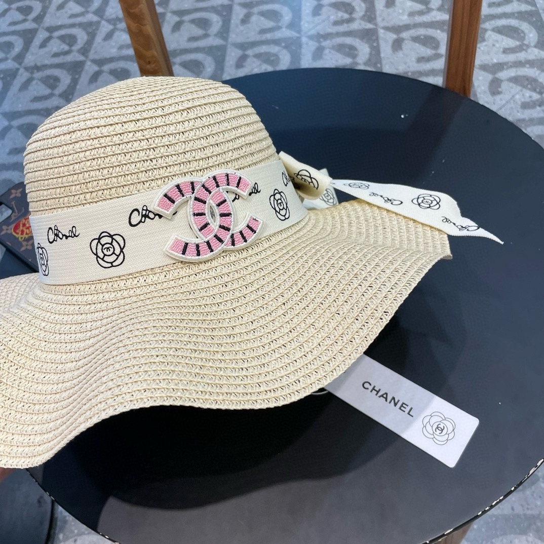 【CHANEL香奈儿】2026新款大牌棉纱草帽 夏天海边首选～新款材质编织而成～质感满分💯