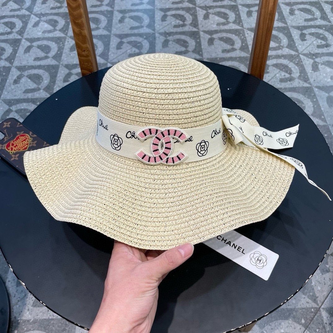 【CHANEL香奈儿】2026新款大牌棉纱草帽 夏天海边首选～新款材质编织而成～质感满分💯
