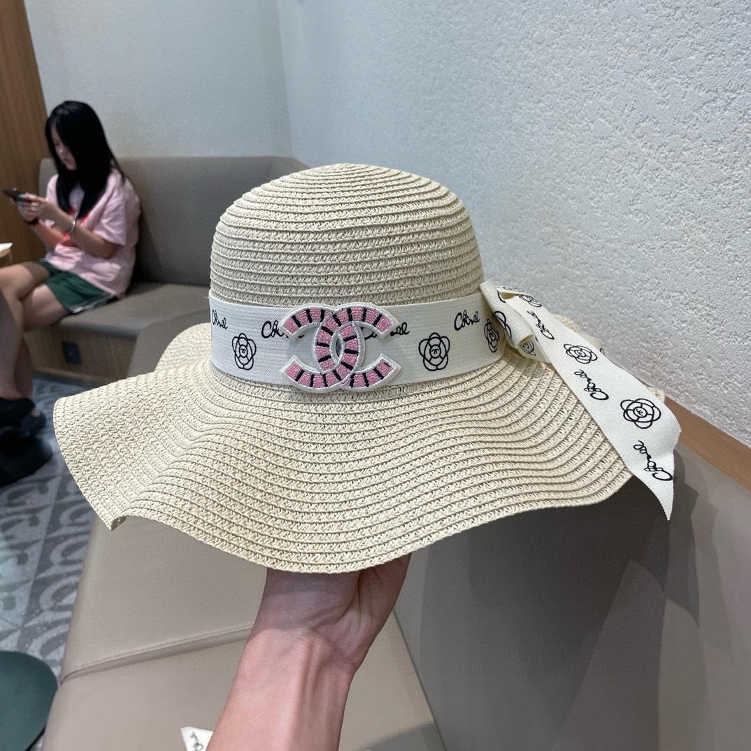 【CHANEL香奈儿】2026新款大牌棉纱草帽 夏天海边首选～新款材质编织而成～质感满分💯