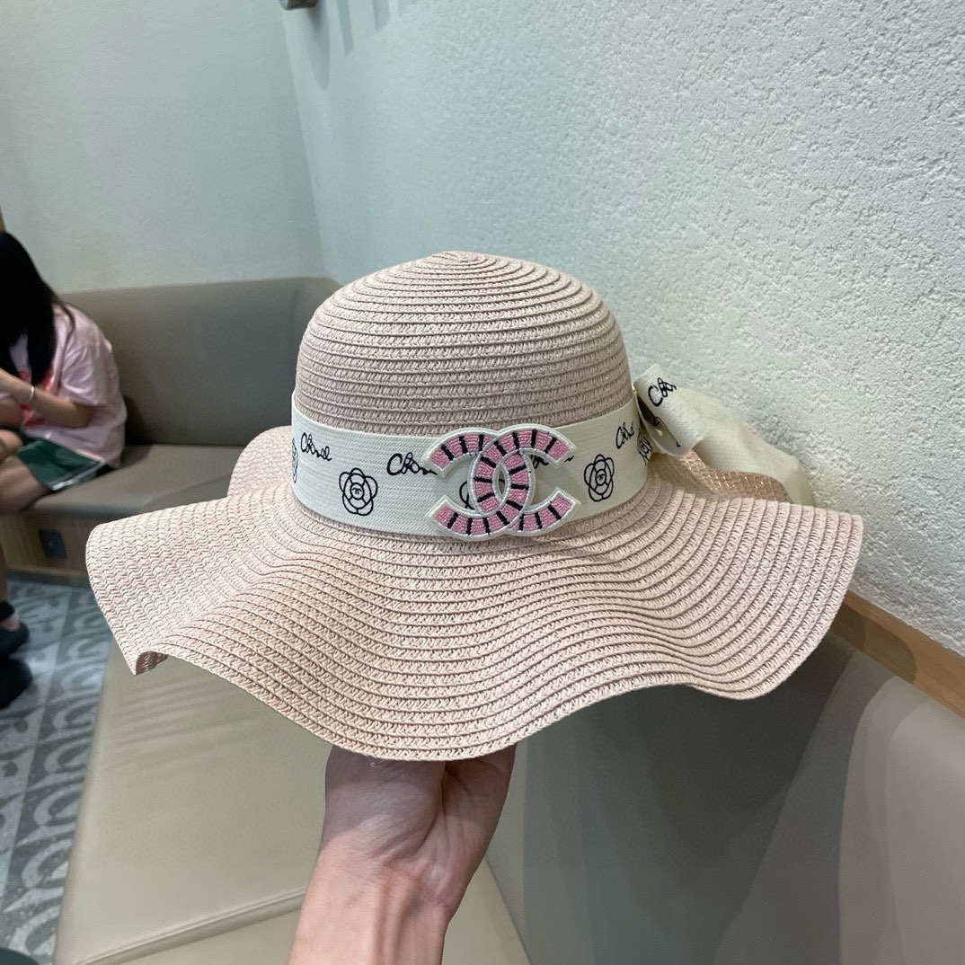 【CHANEL香奈儿】2026新款大牌棉纱草帽 夏天海边首选～新款材质编织而成～质感满分💯