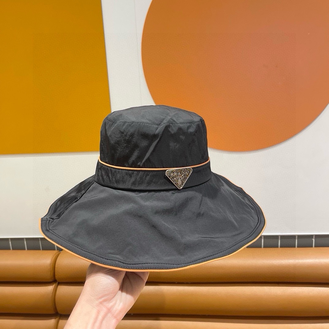  Prada普拉达春夏新款渔夫帽，渔夫帽，头围57cm