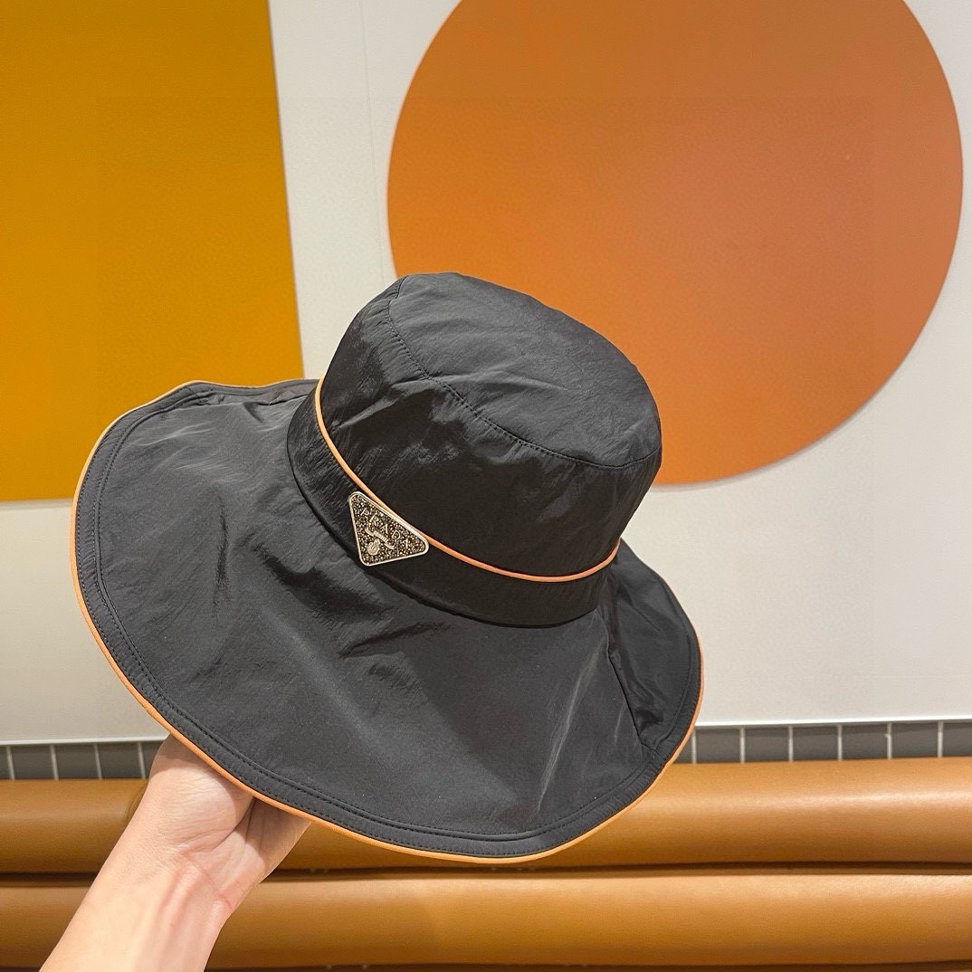  Prada普拉达春夏新款渔夫帽，渔夫帽，头围57cm