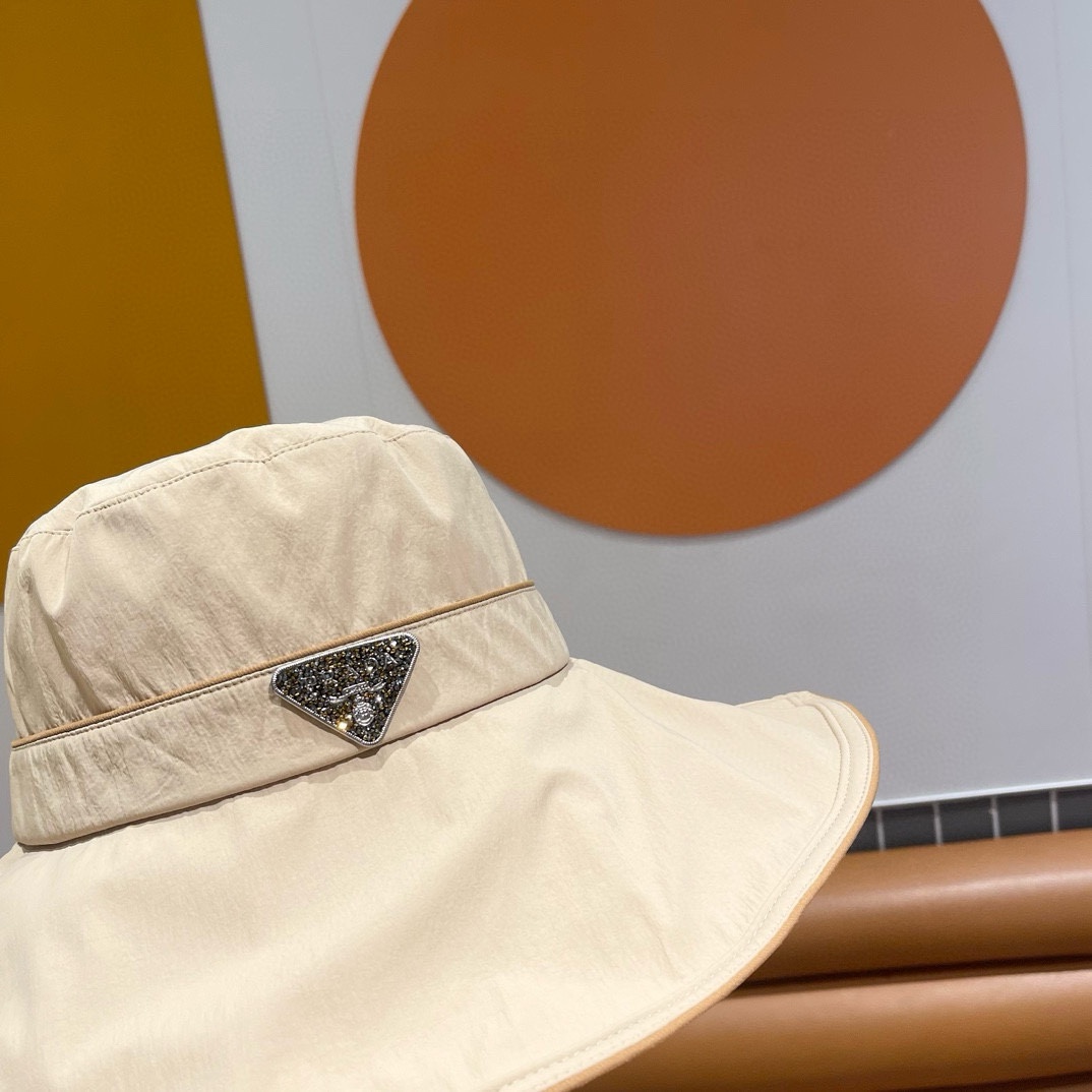  Prada普拉达春夏新款渔夫帽，渔夫帽，头围57cm