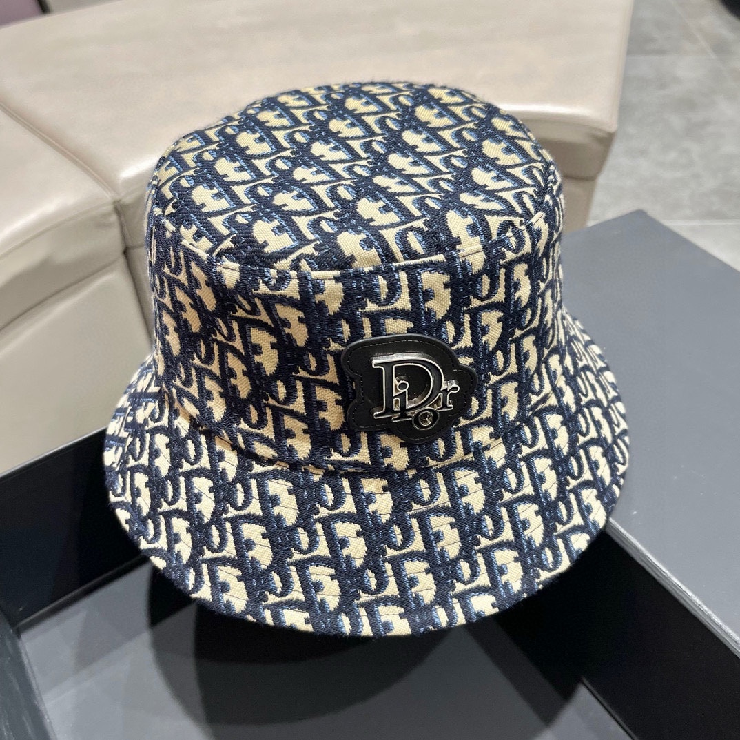 迪奥DIOR 春夏官网同步上线 韩版新款英式运动款重工定制款1:1原单品质 男女通用渔夫帽 绵麻地质面料