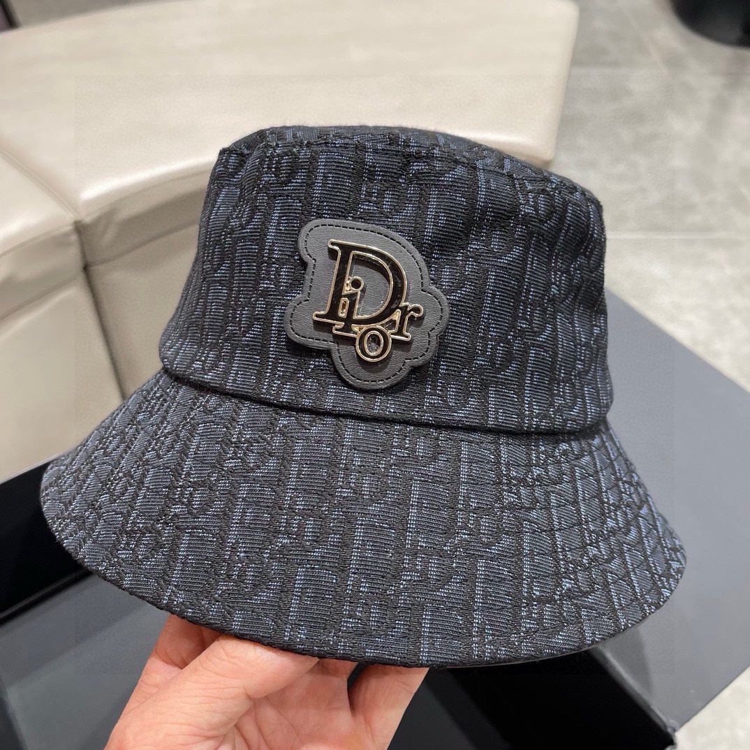 迪奥DIOR 春夏官网同步上线 韩版新款英式运动款重工定制款1:1原单品质 男女通用渔夫帽 绵麻地质面料