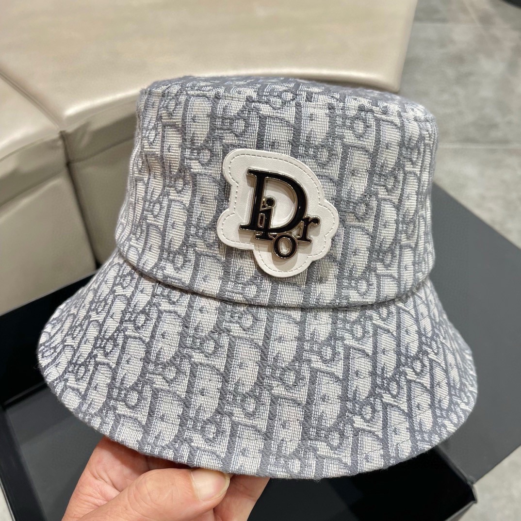 迪奥DIOR 春夏官网同步上线 韩版新款英式运动款重工定制款1:1原单品质 男女通用渔夫帽 绵麻地质面料