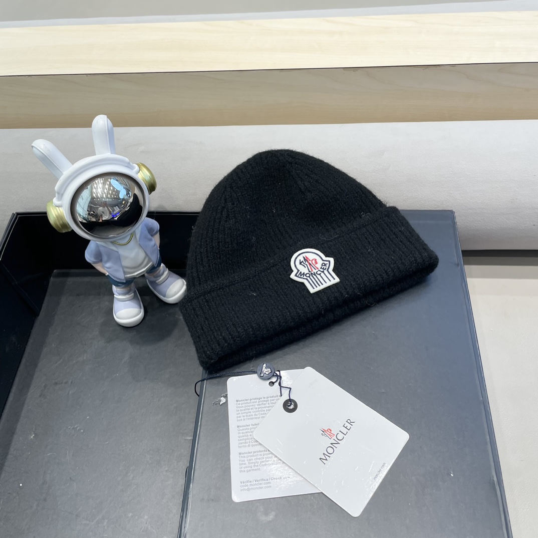 MONCLER蒙口2024秋冬新款拼色男女款针织毛线帽加绒材质非常百搭