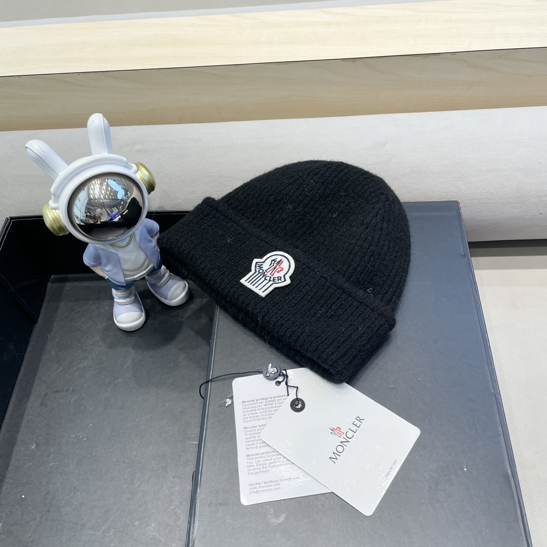 MONCLER蒙口2024秋冬新款拼色男女款针织毛线帽加绒材质非常百搭