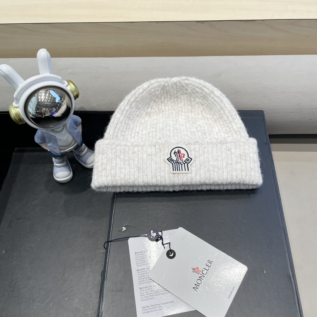 MONCLER蒙口2024秋冬新款拼色男女款针织毛线帽加绒材质非常百搭
