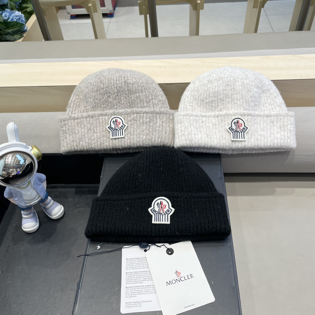 MONCLER蒙口2024秋冬新款拼色男女款针织毛线帽加绒材质非常百搭