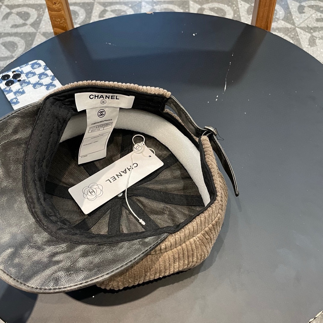  Chanel 灯芯绒八角报童帽子女秋冬SPany韩国时尚饱满有型显脸小贝雷帽潮