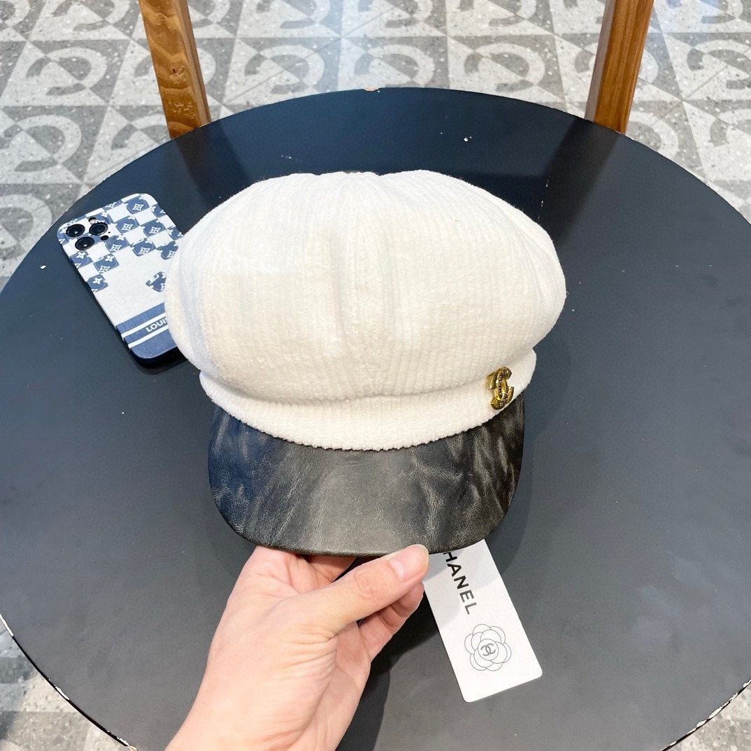  Chanel 灯芯绒八角报童帽子女秋冬SPany韩国时尚饱满有型显脸小贝雷帽潮
