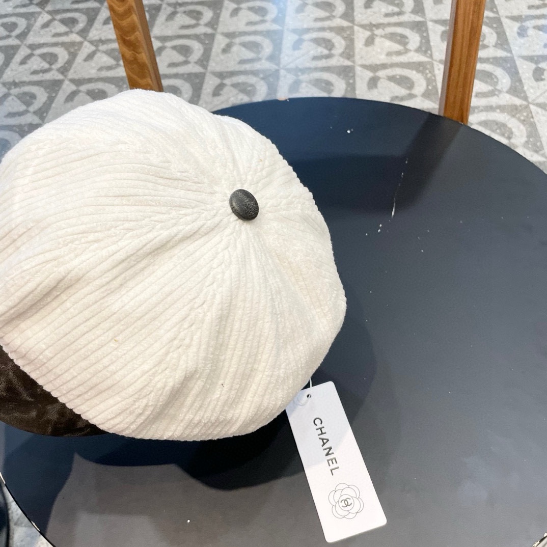  Chanel 灯芯绒八角报童帽子女秋冬SPany韩国时尚饱满有型显脸小贝雷帽潮