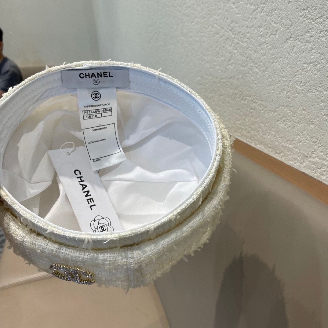 Chanel格子网红贝雷帽女百搭夏季薄款大头围复古帽子夏天画家八角帽黑色