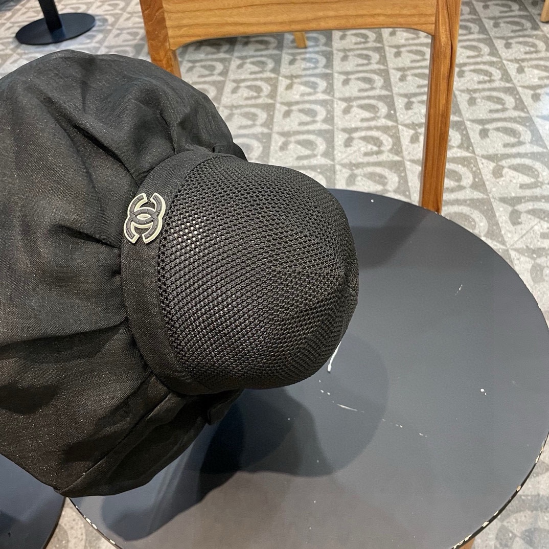 香奈儿Chanel春夏欧根纱大蝴蝶结草帽遮阳帽女可折叠蝴蝶结优雅出游度假渔夫帽