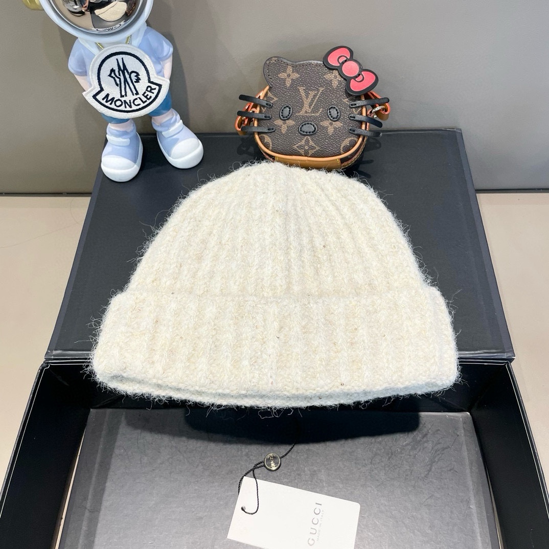  Gucci古奇秋冬新款针织毛线帽，加厚内里，秋冬冷帽，跑量4色