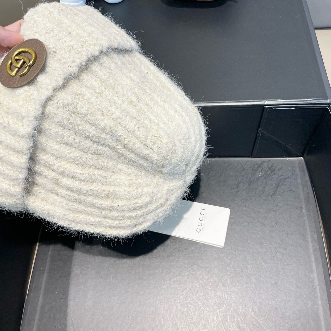  Gucci古奇秋冬新款针织毛线帽，加厚内里，秋冬冷帽，跑量4色