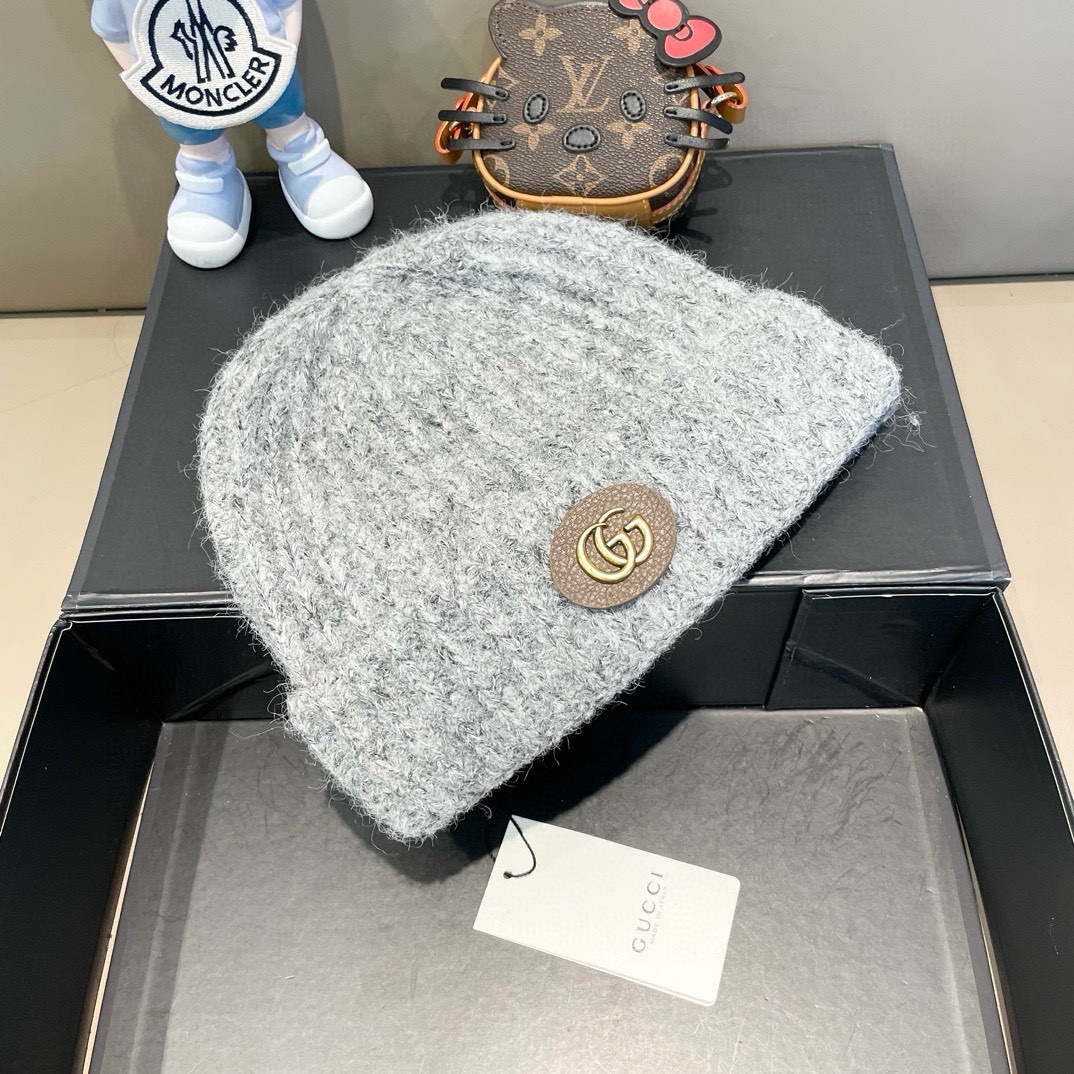  Gucci古奇秋冬新款针织毛线帽，加厚内里，秋冬冷帽，跑量4色