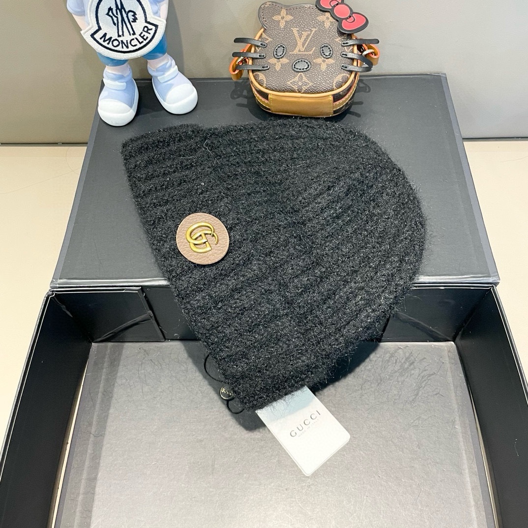  Gucci古奇秋冬新款针织毛线帽，加厚内里，秋冬冷帽，跑量4色