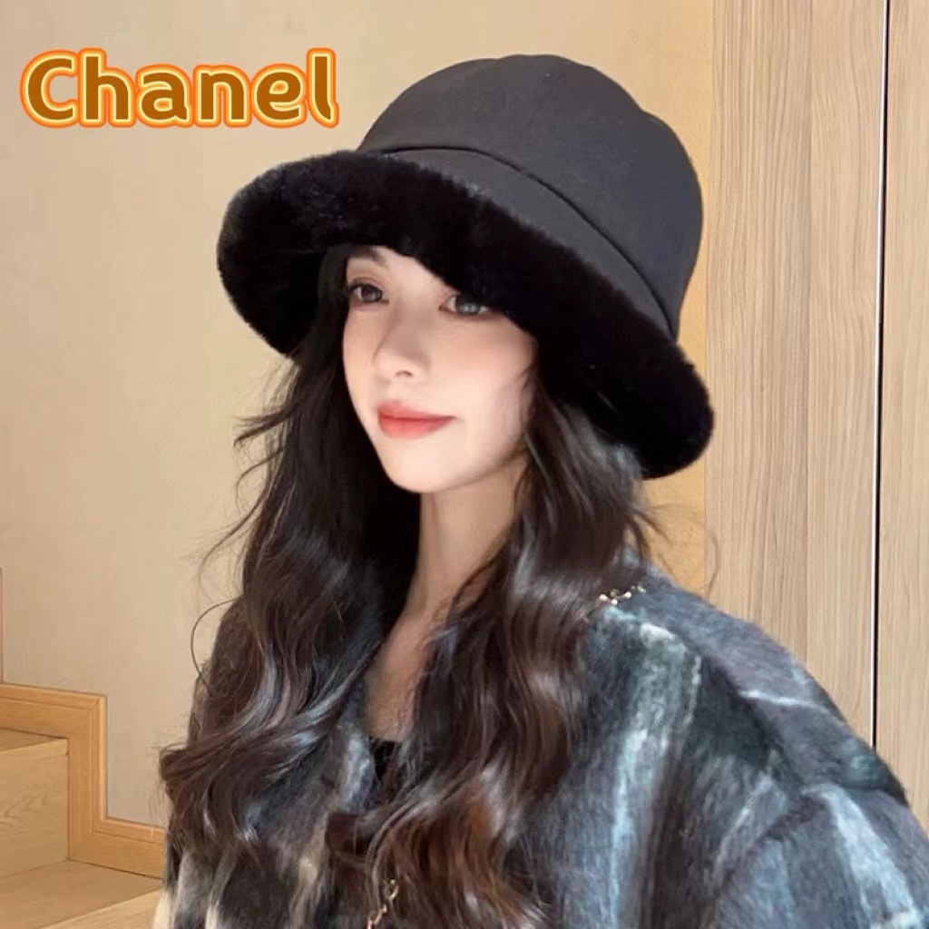 Chanel香奈儿帽子女2024新款冬季毛绒渔夫帽加厚保暖防风护耳雷锋帽东北显脸小