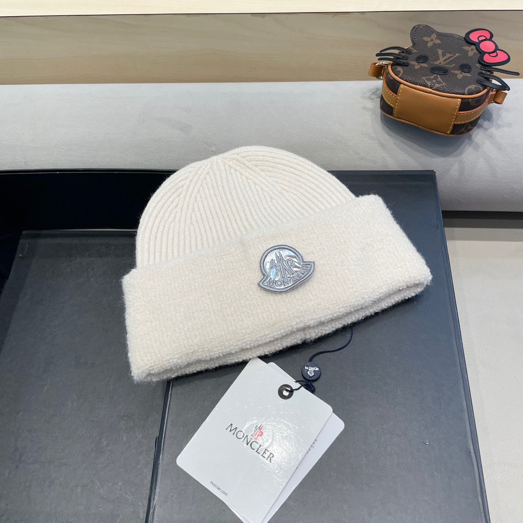 MONCLER蒙口2024早秋简约针织毛线帽毛绒材质非常百搭