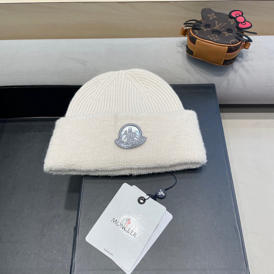 MONCLER蒙口2024早秋简约针织毛线帽毛绒材质非常百搭