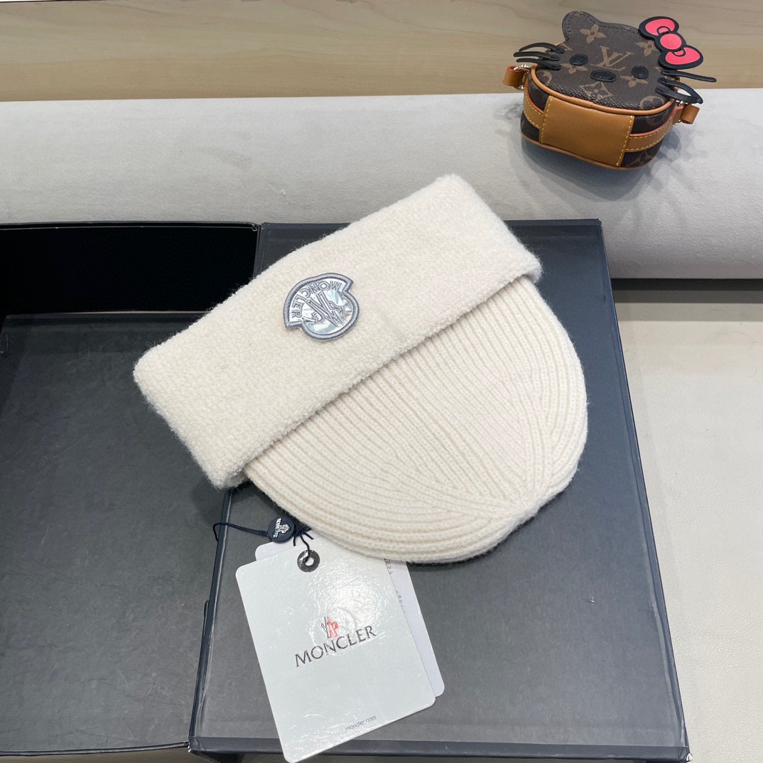 MONCLER蒙口2024早秋简约针织毛线帽毛绒材质非常百搭