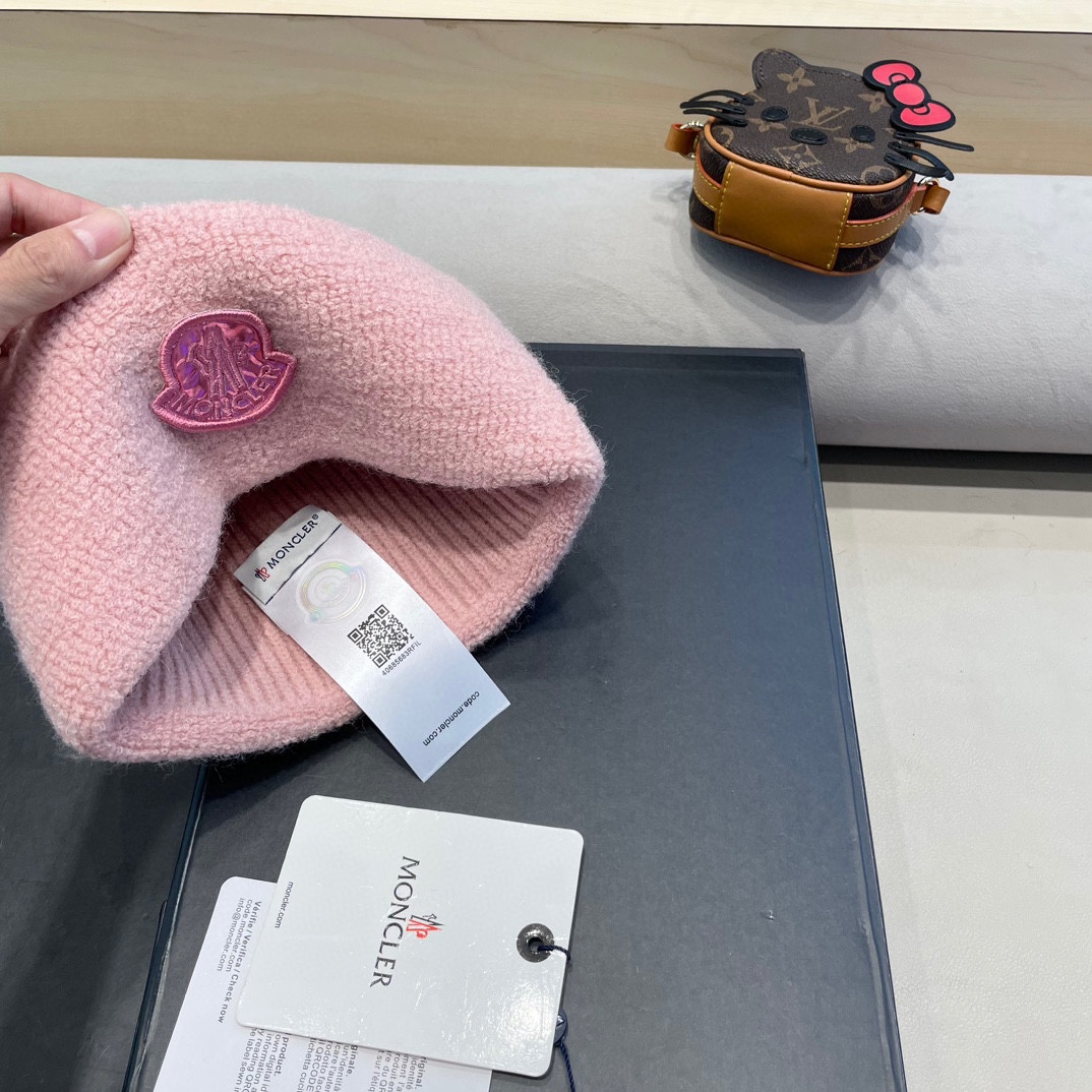 MONCLER蒙口2024早秋简约针织毛线帽毛绒材质非常百搭