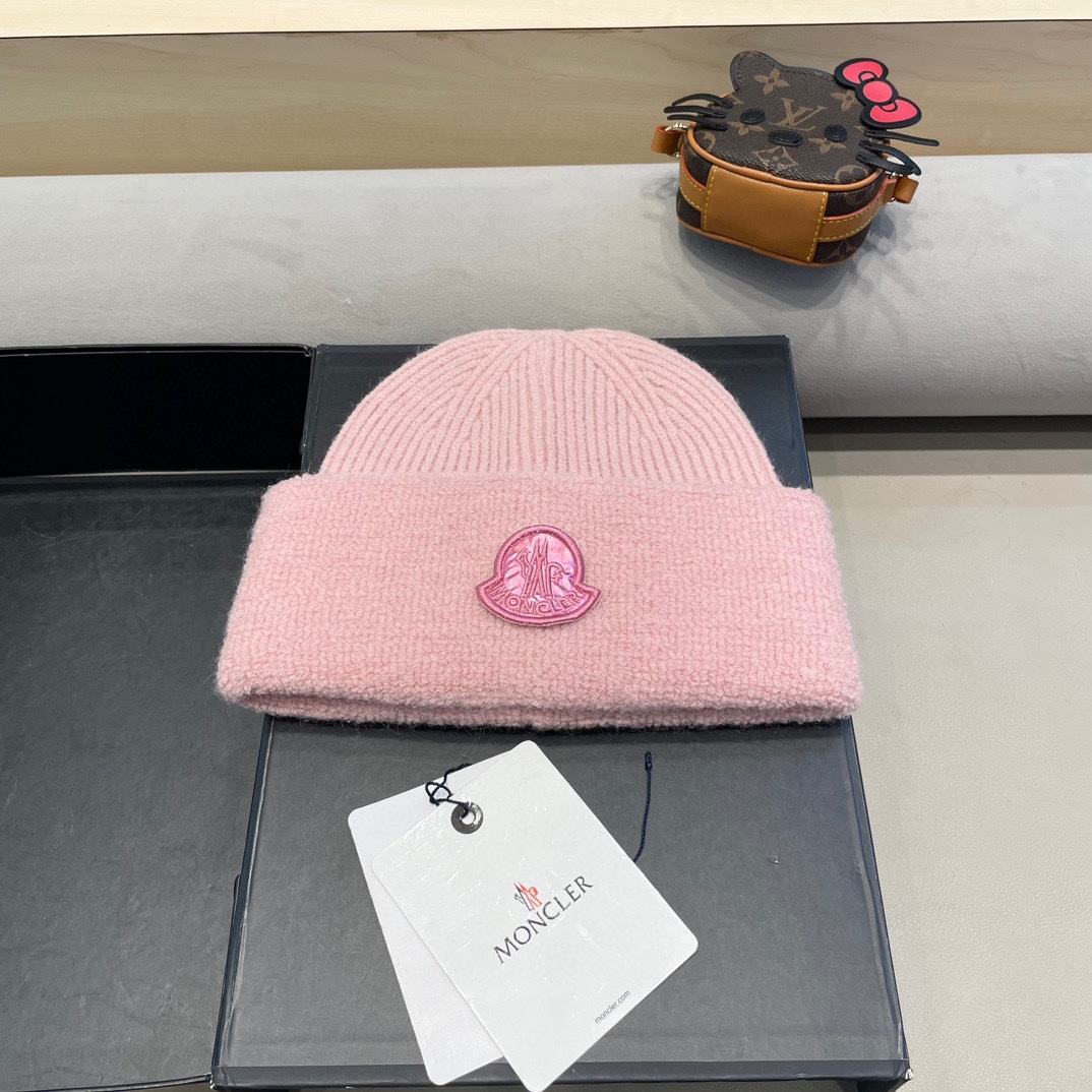 MONCLER蒙口2024早秋简约针织毛线帽毛绒材质非常百搭