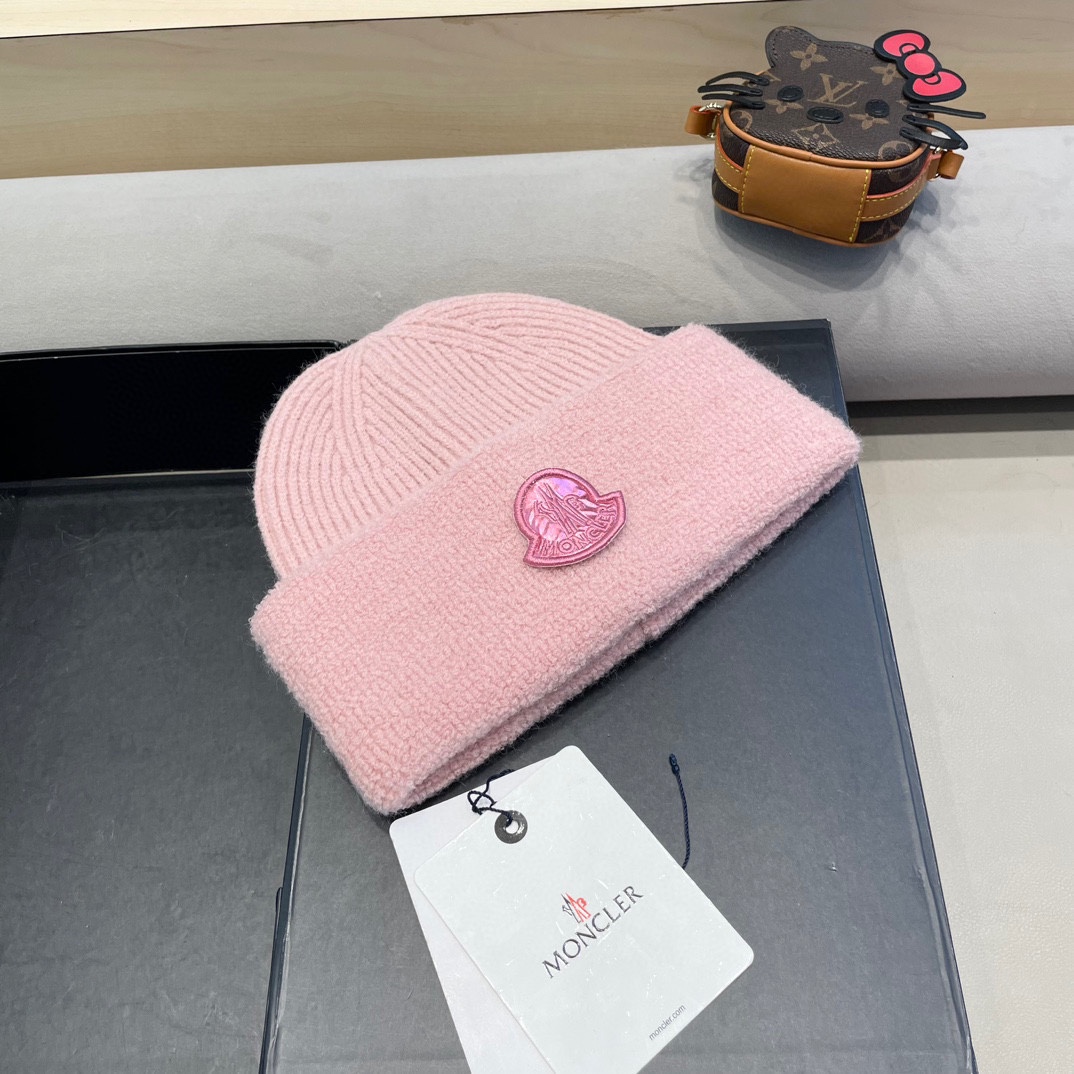 MONCLER蒙口2024早秋简约针织毛线帽毛绒材质非常百搭