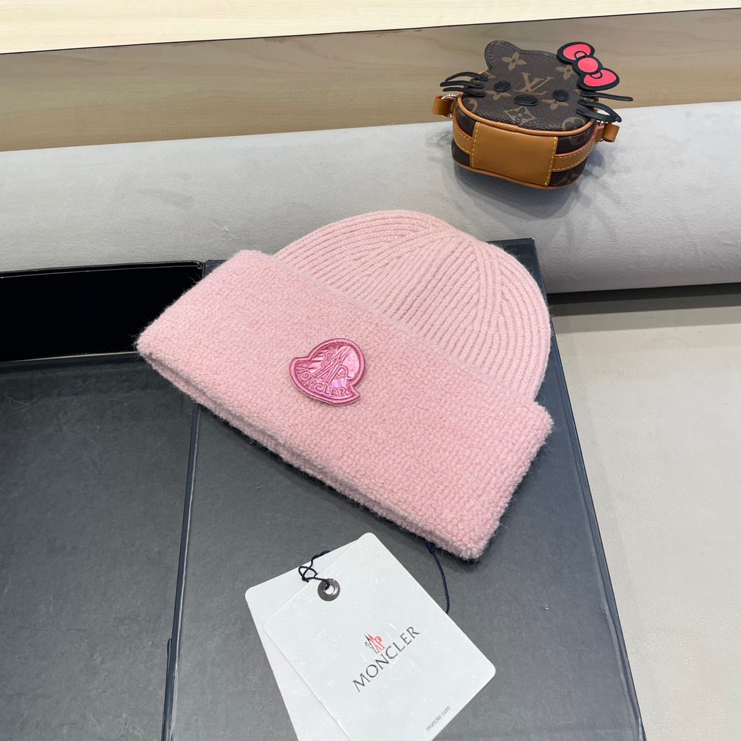 MONCLER蒙口2024早秋简约针织毛线帽毛绒材质非常百搭