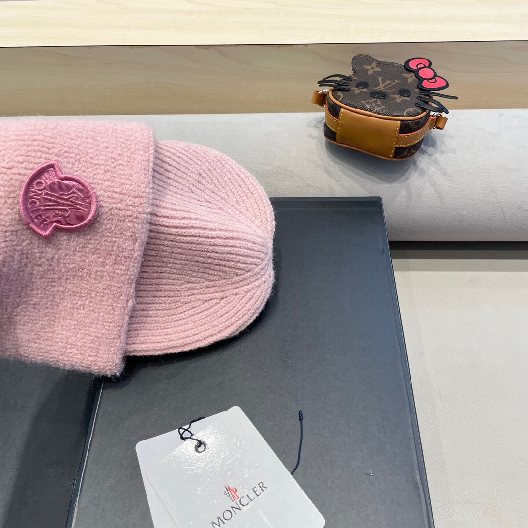 MONCLER蒙口2024早秋简约针织毛线帽毛绒材质非常百搭
